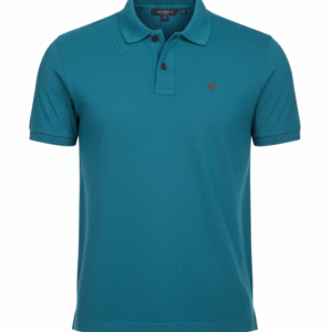 Men's Teal Blue Piqué Polo T-Shirt with Embroidered Logo