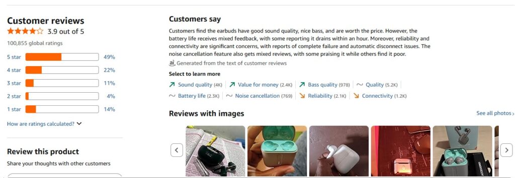 Top 5 Best Earbuds Under ₹1000